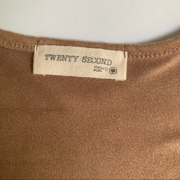 Racerback Tank Top Brown Fringe Faux Suede Small S by Twenty Second 22nd New - Picture 5 of 8